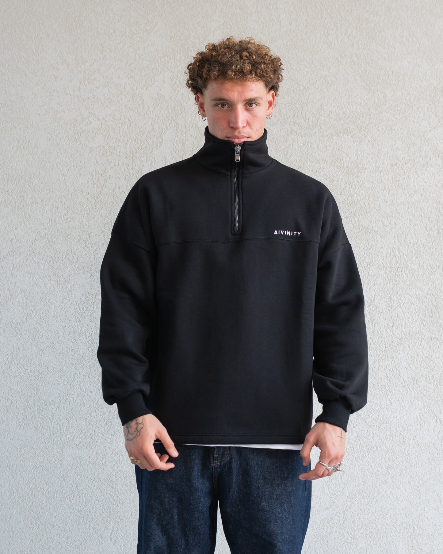 Classic Half-Zip Hoodie Black