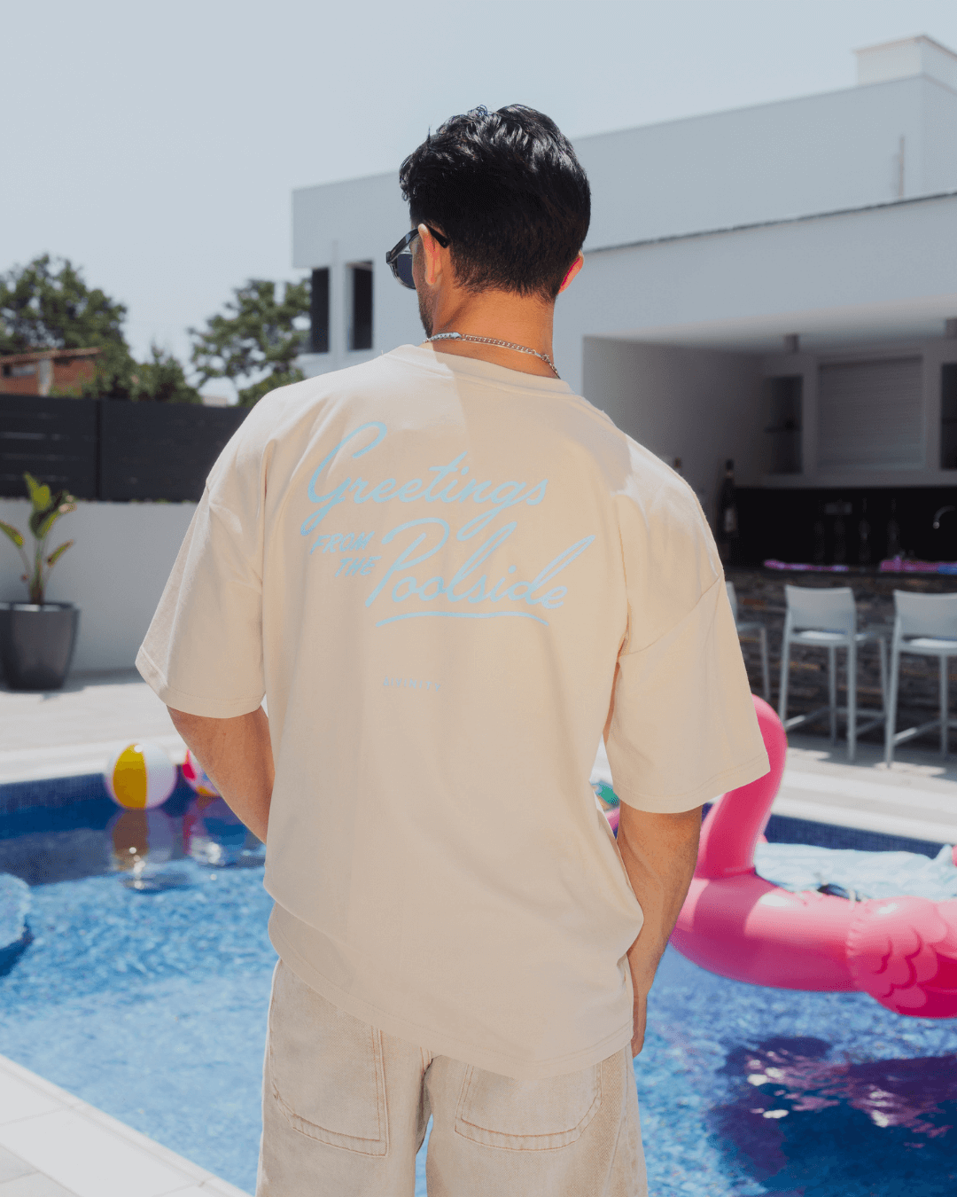Greetings T-Shirt Sand/Blue