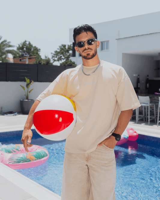 Greetings T-Shirt Sand/Blue