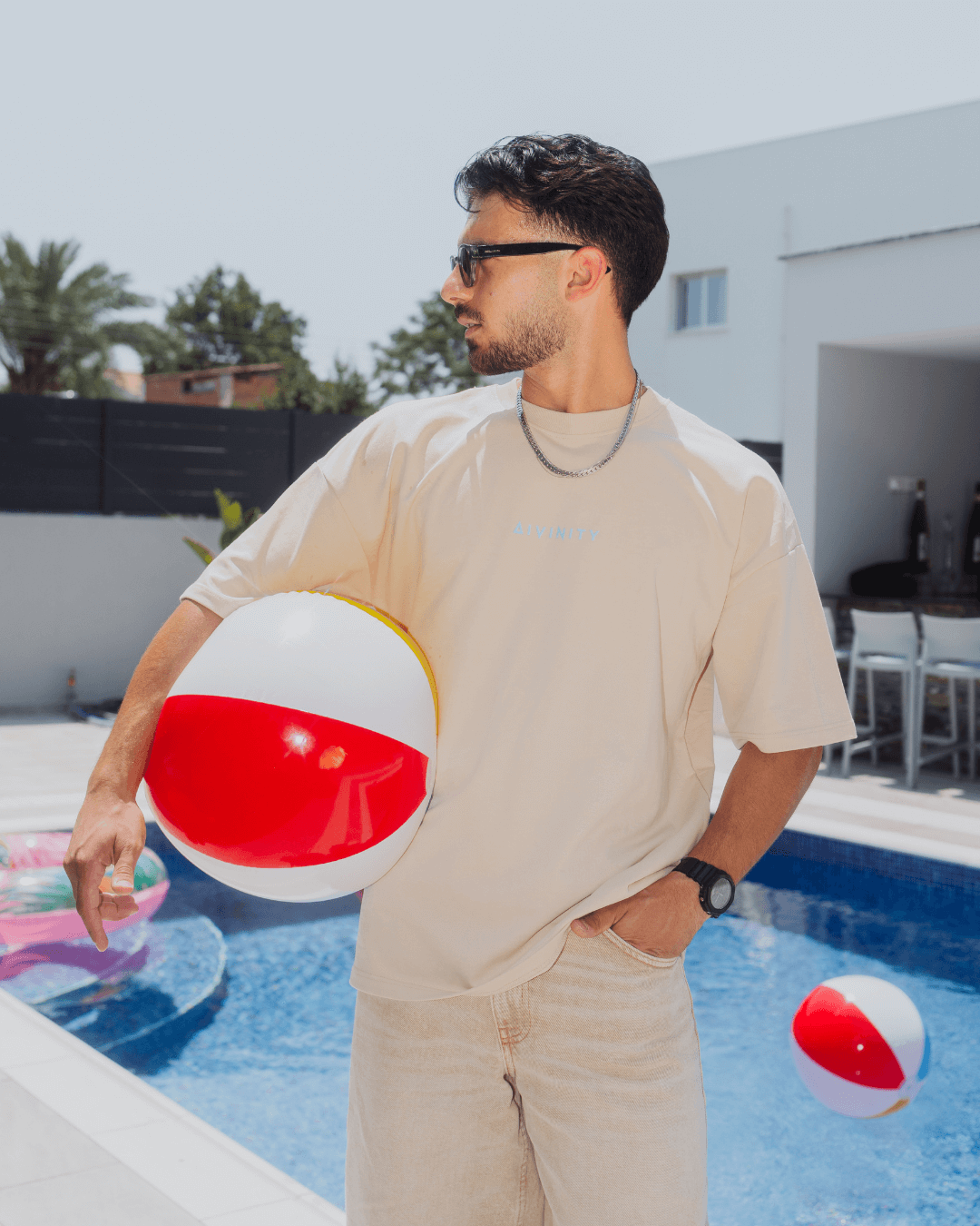 Greetings T-Shirt Sand/Blue