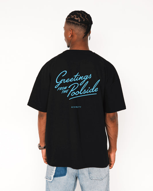 Greetings T-Shirt Black/Blue SS25