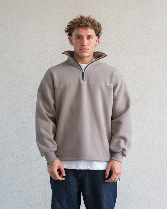 Classic Half-Zip Hoodie Grey Rock