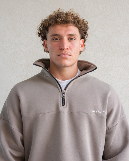 Classic Half-Zip Hoodie Grey Rock