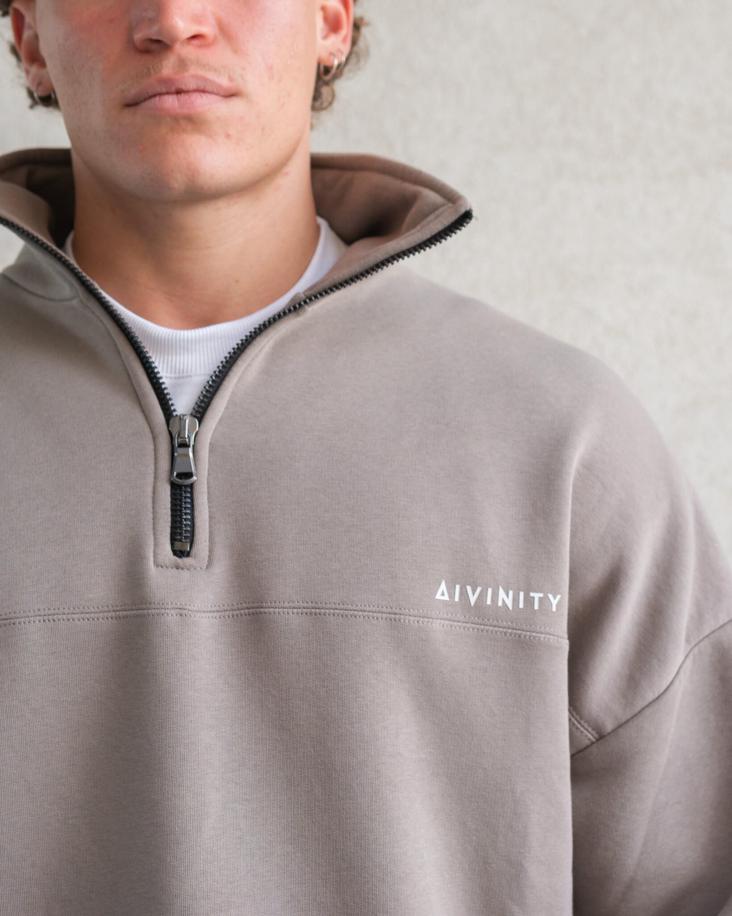 Classic Half-Zip Hoodie Grey Rock