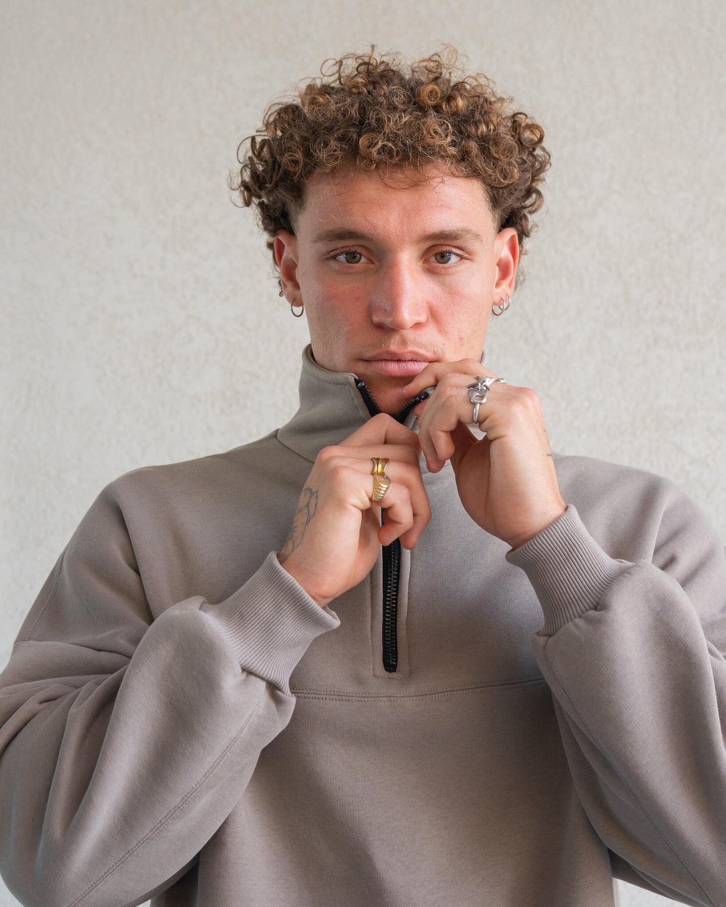 Classic Half-Zip Hoodie Grey Rock