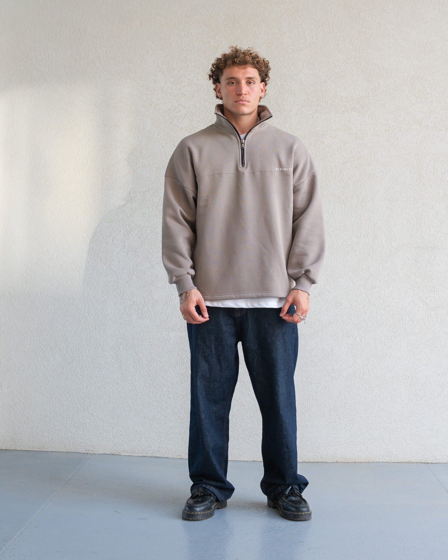 Classic Half-Zip Hoodie Grey Rock