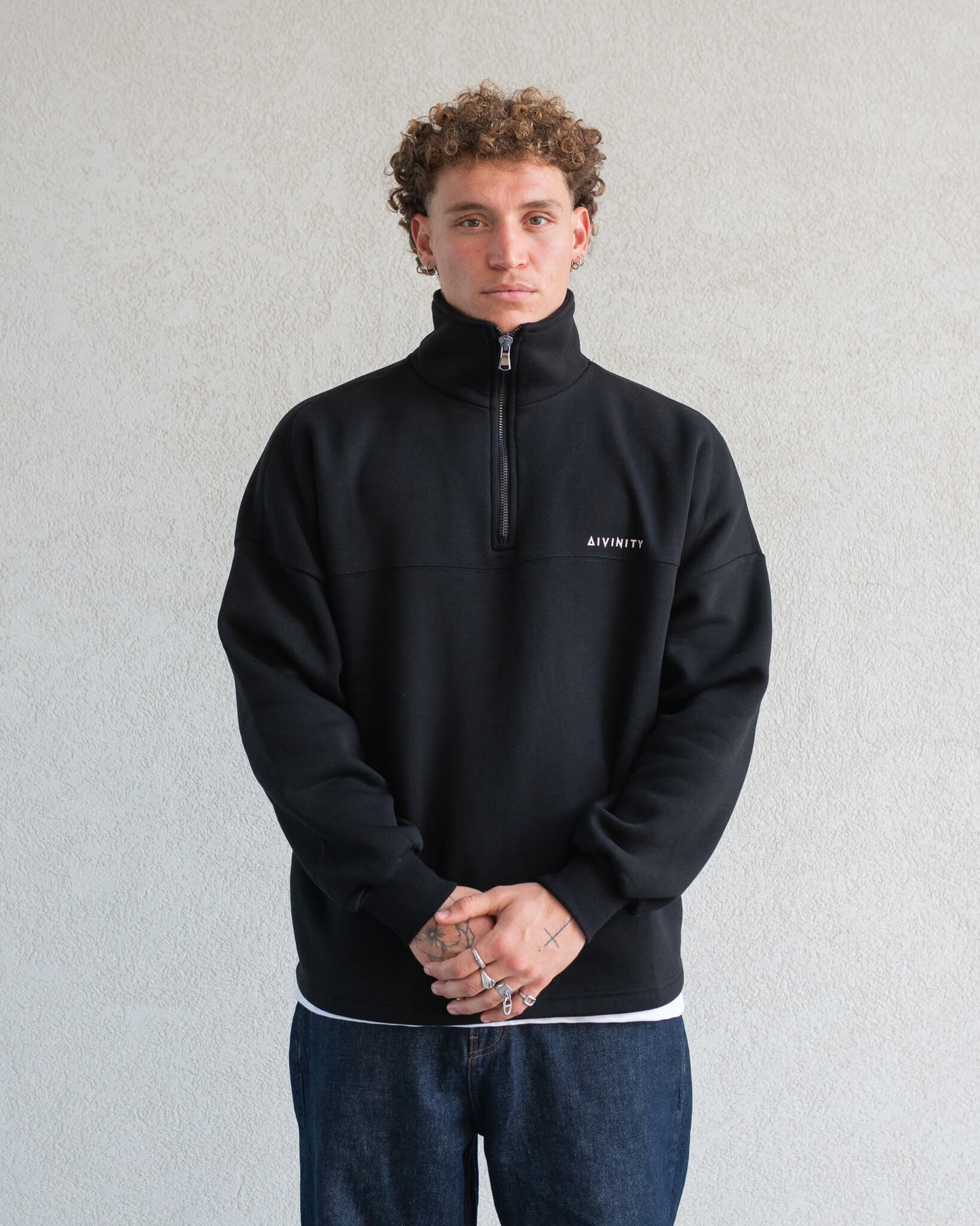 Classic Half-Zip Hoodie Black