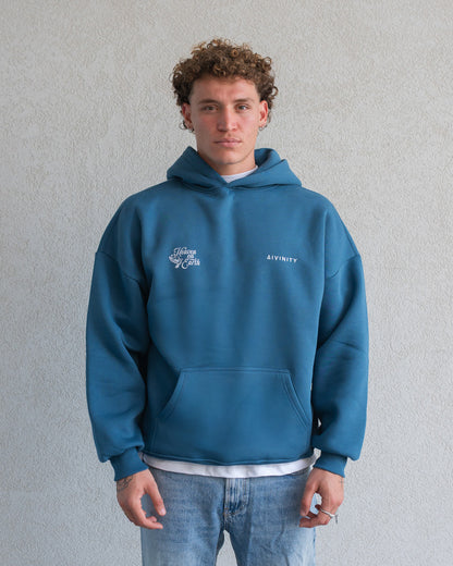 Heaven On Earth Hoodie Petrol Blue
