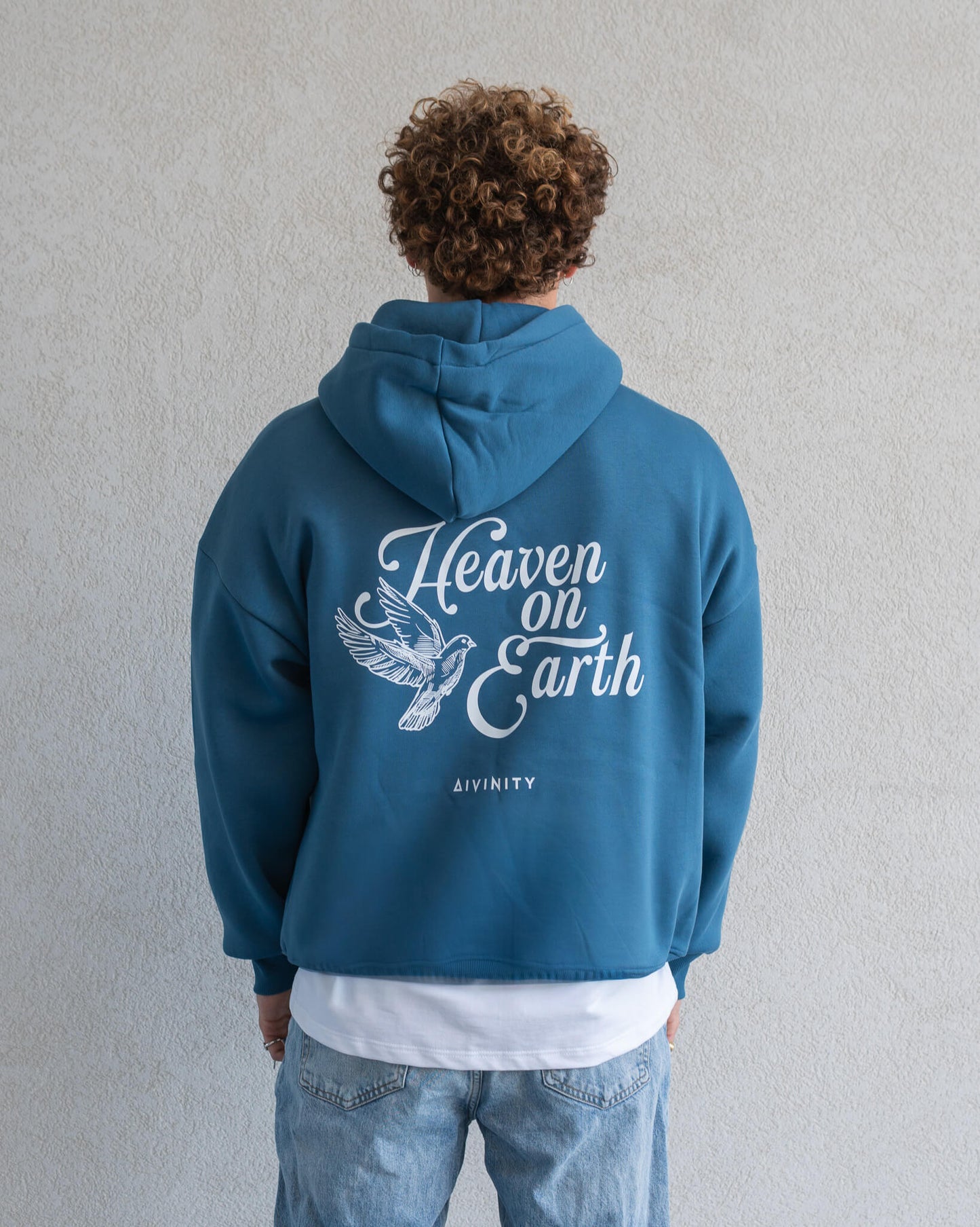 Heaven On Earth Hoodie Petrol Blue