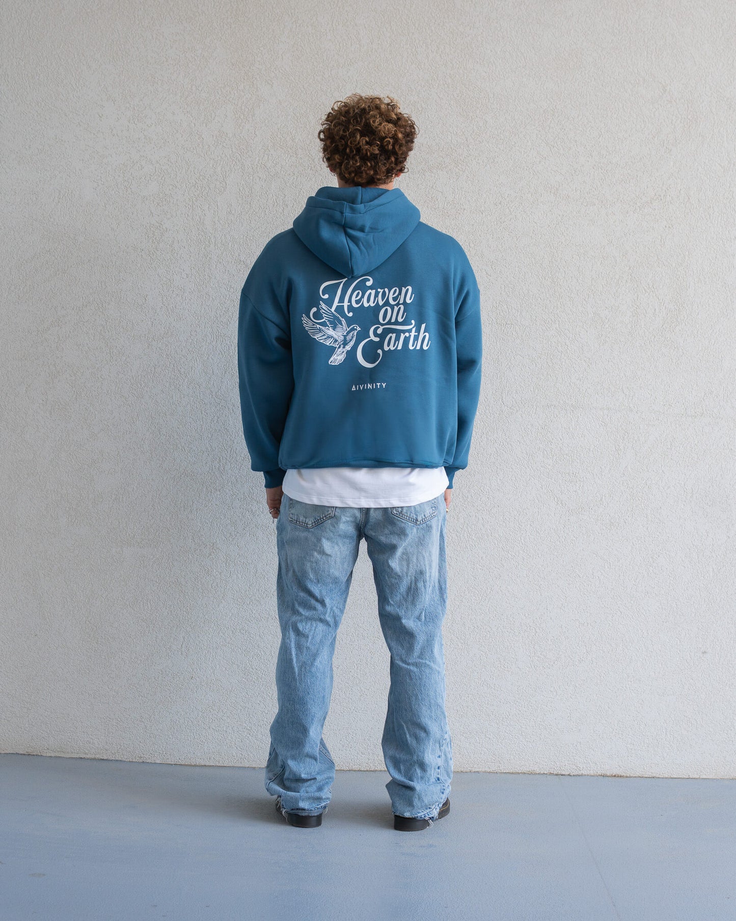 Heaven On Earth Hoodie Petrol Blue