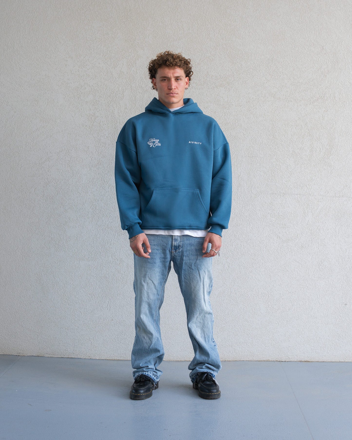 Heaven On Earth Hoodie Petrol Blue