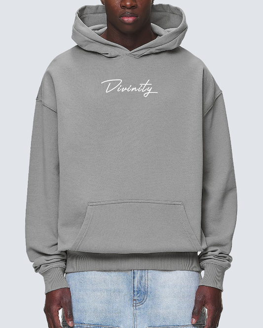 Midnight Thoughts Script Hoodie Grey Rock