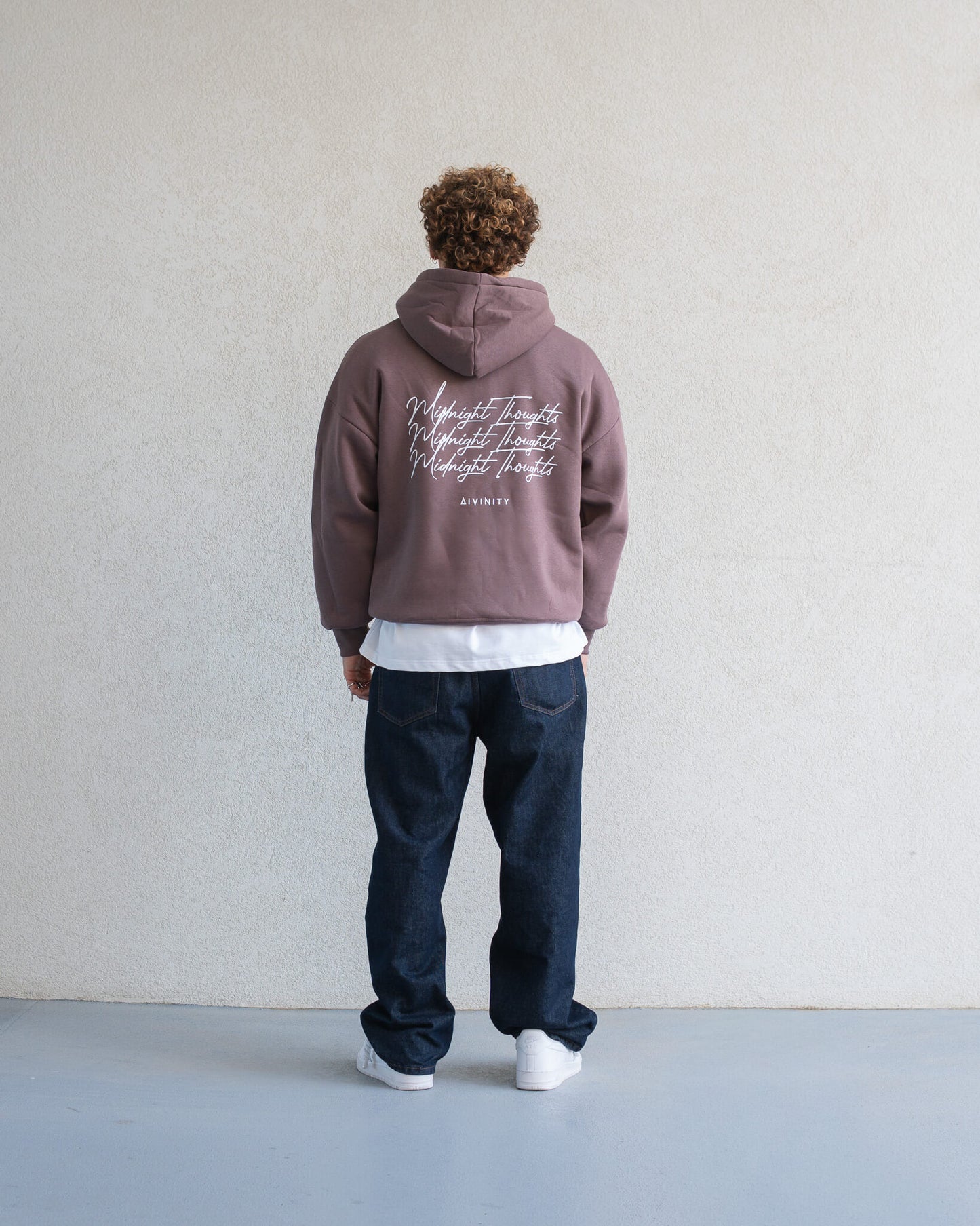 Midnight Thoughts Script Hoodie Brown