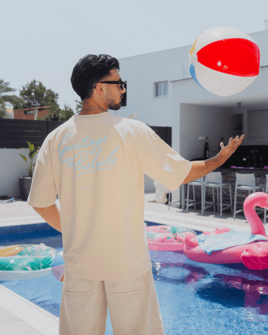 Greetings T-Shirt Sand/Blue SS25