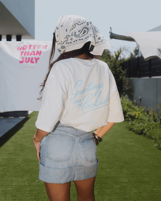 Greetings T-Shirt White/Blue SS25